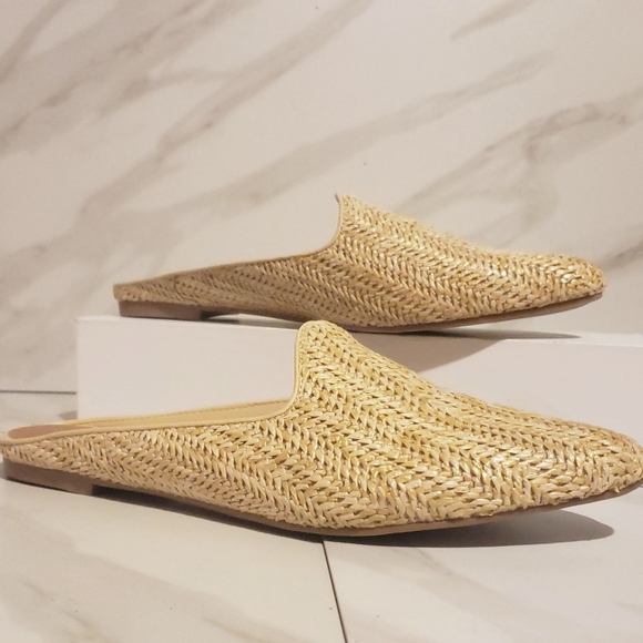 women's violet woven backless mules